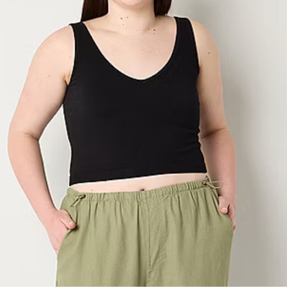 Xersion VNeck Sleeveless Ribbed Top - Picture 3 of 6